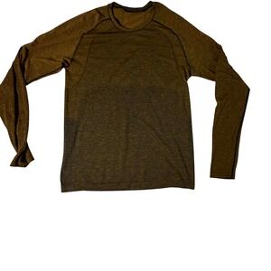 Lululemon Men's Long Sleeve Athletic Shirt Olive Green Heathered Size Medium